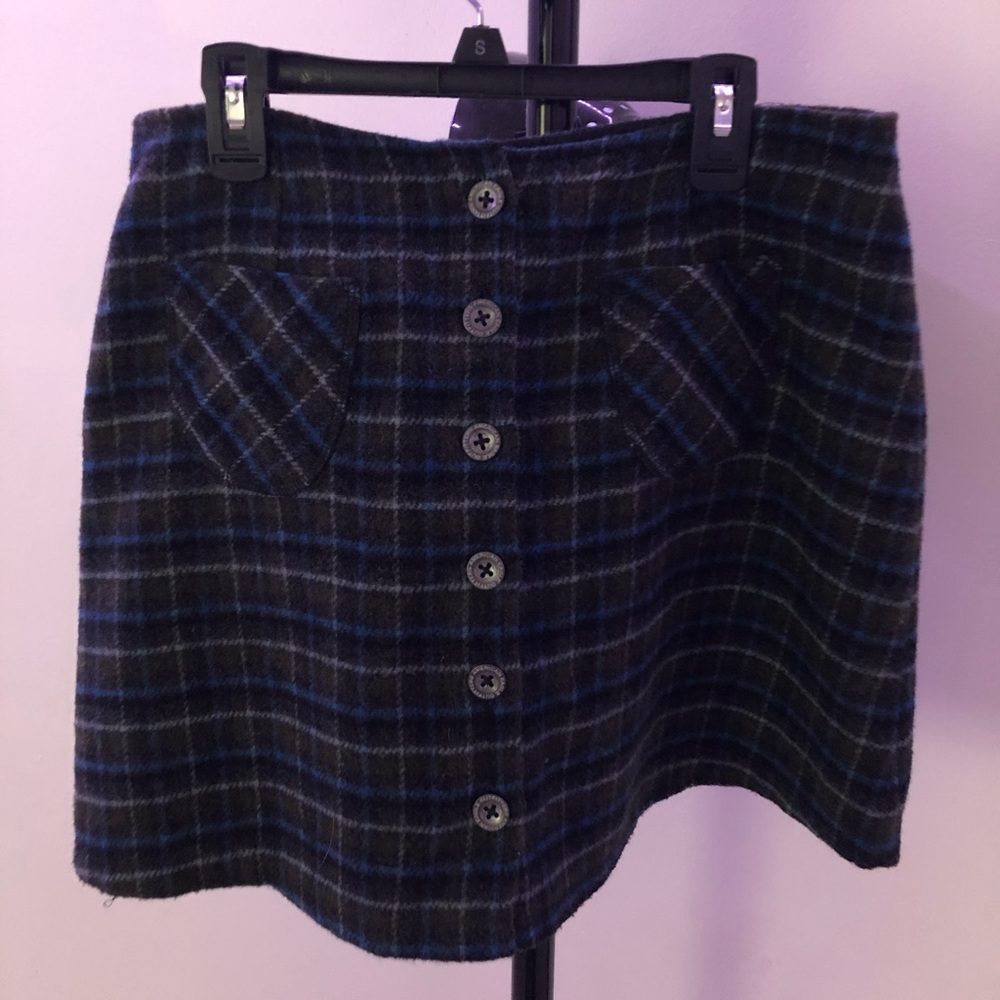 Vintage American Eagle Plaid Wool Skirt